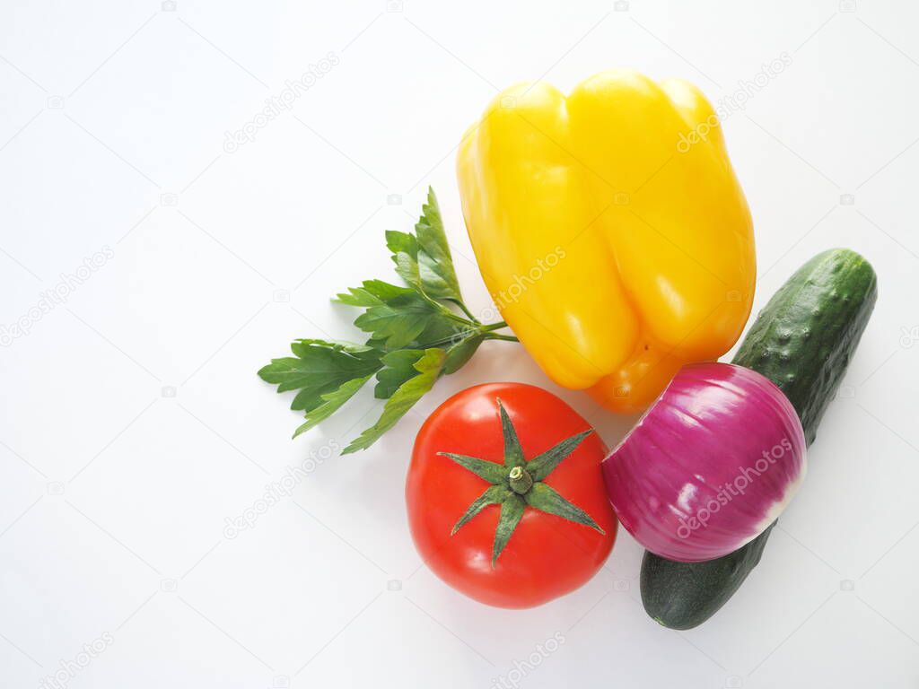 Ripe vegetables for salad.