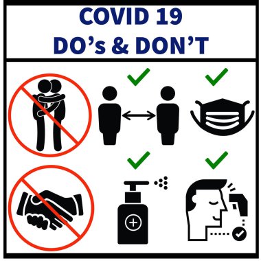 COVID 19 'un yaptığı ve yapmadığı el sıkışma yok, büyük boy yok, dezenfekte, sıcaklık kontrolü, yüz maskesi, sosyal mesafe çıkartması yok..