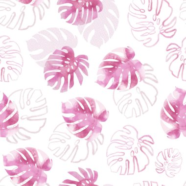 Yaprakların kusursuz deseni canavar. Vektör arkaplanı.