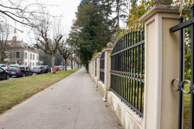 Geneva, İsviçre - 28 Şubat, 2018. Mimari ve tip-in Güney Avrupa ülkesindeki şehirler.