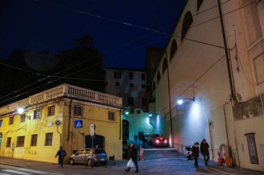 Genoa, İtalya - 23 Şubat, 2018. Mimari ve tip-in Güney Avrupa ülkesindeki şehirler.