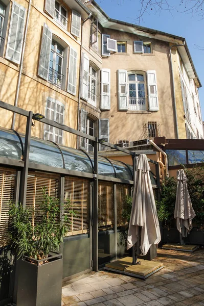 Provenza Francia Febrero 2018 Café Casa Arquitectura Tipos Ciudades Sur —  Fotos de Stock