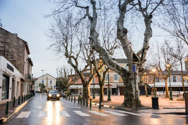 Saint Tropez Francia Febrero 2018 Noche Ciudad Arquitectura Tipos Ciudades — Foto de Stock