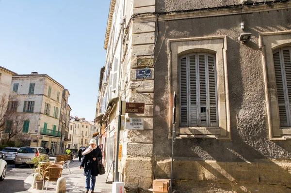 Aviñón Francia Febrero 2018 Arquitectura Tipos Ciudades Sur Europa —  Fotos de Stock