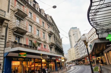 Montreux, İsviçre - 3 Mart, 2018. Mimari ve sayısı Avrupa şehirleri.