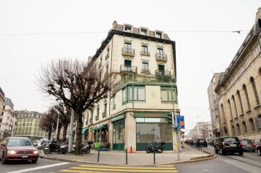 Geneva, İsviçre - 3 Mart, 2018. Mimari ve tip-in Güney Avrupa ülkesindeki şehirler.