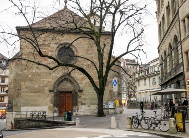 Geneva, İsviçre - 3 Mart, 2018. Mimari ve tip-in Güney Avrupa ülkesindeki şehirler.