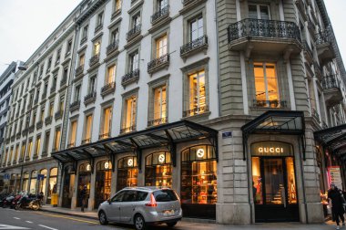 Geneva, İsviçre - 3 Mart, 2018. Mimari ve tip-in Güney Avrupa ülkesindeki şehirler.