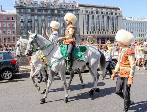 Petersburg Russia May 2018 Parade Elephants Center Petersburg Day City — Stock Photo, Image