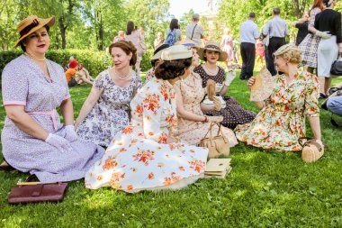 St. Petersburg, Rusya - 26 Mayıs, 2018. Retro göster grubunda, St. Petersburg şehir gün tatil.