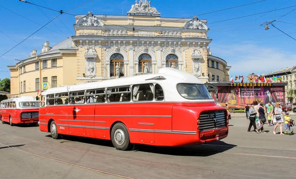 Petersburg Ryssland Maj 2018 Parad Passagerare Och Personliga Retro Transport — Stockfoto