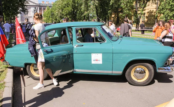Petersburg Rosja Maja 2018 Parada Pasażerów Transportu Osobistego Retro Dzień — Zdjęcie stockowe