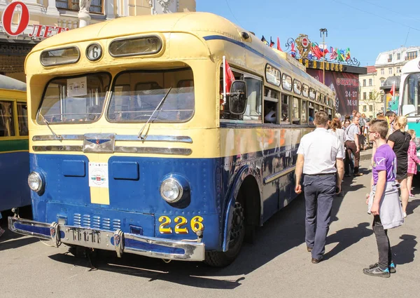 Petersburg Ryssland Maj 2018 Parad Passagerare Och Personliga Retro Transport — Stockfoto