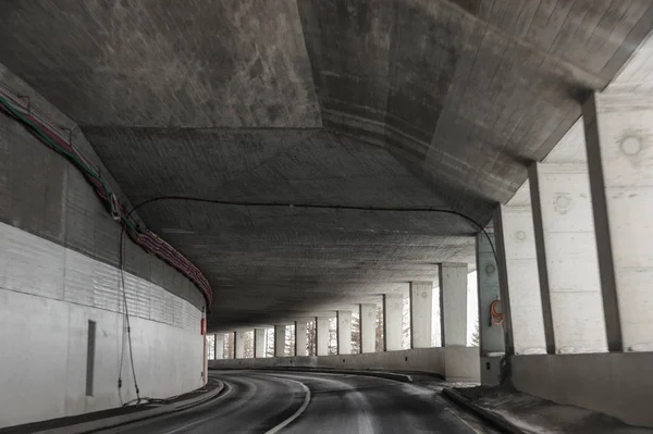 Conduite Voiture Travers Les Tunnels Montagne — Photo
