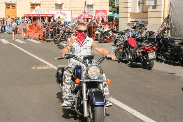 São Petersburgo Rússia Agosto 2018 Motofestival Harley Davidson Anual Rua — Fotografia de Stock