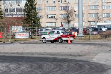 St. Petersburg, Rusya - 14 Nisan, 2018. Kentsel motor St. Petersburg'da yarış spor yarışmaları.