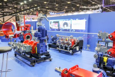 St. Petersburg, Rusya - 3 Ekim, 2018. St. Petersburg Expo forumda Uluslararası yıllık gaz Forum.