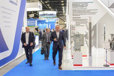 St. Petersburg, Rusya - 3 Ekim, 2018. St. Petersburg Expo forumda Uluslararası yıllık gaz Forum.
