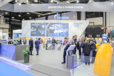 St. Petersburg, Rusya - 3 Ekim, 2018. St. Petersburg Expo forumda Uluslararası yıllık gaz Forum.