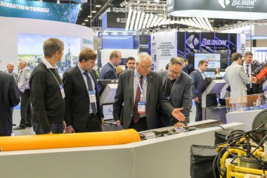 St. Petersburg, Rusya - 3 Ekim, 2018. St. Petersburg Expo forumda Uluslararası yıllık gaz Forum.