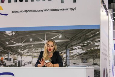 St. Petersburg, Rusya - 3 Ekim, 2018. St. Petersburg Expo forumda Uluslararası yıllık gaz Forum.
