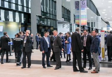 St. Petersburg, Rusya - 3 Ekim, 2018. St. Petersburg Expo forumda Uluslararası yıllık gaz Forum.
