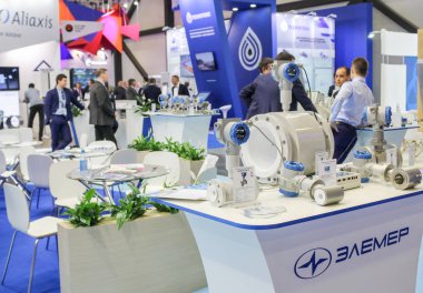St. Petersburg, Rusya - 3 Ekim, 2018. St. Petersburg Expo forumda Uluslararası yıllık gaz Forum.