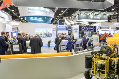 St. Petersburg, Rusya - 3 Ekim, 2018. St. Petersburg Expo forumda Uluslararası yıllık gaz Forum.