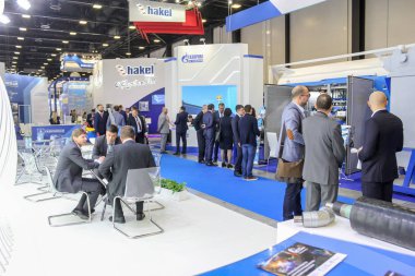 St. Petersburg, Rusya - 3 Ekim, 2018. St. Petersburg Expo forumda Uluslararası yıllık gaz Forum.