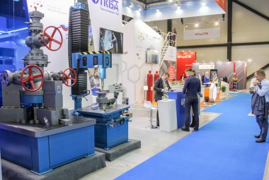 St. Petersburg, Rusya - 3 Ekim, 2018. St. Petersburg Expo forumda Uluslararası yıllık gaz Forum.