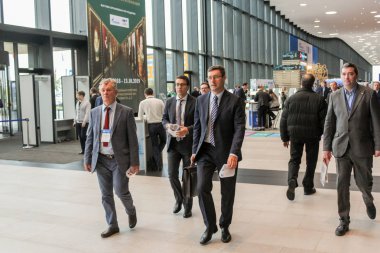 St. Petersburg, Rusya - 3 Ekim, 2018. St. Petersburg Expo forumda Uluslararası yıllık gaz Forum.