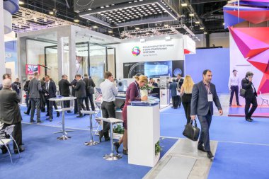 St. Petersburg, Rusya - 3 Ekim, 2018. St. Petersburg Expo forumda Uluslararası yıllık gaz Forum.