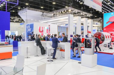 St. Petersburg, Rusya - 3 Ekim, 2018. St. Petersburg Expo forumda Uluslararası yıllık gaz Forum.