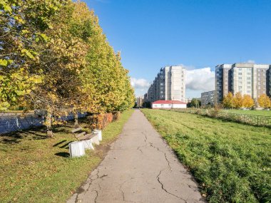 İl kasaba sonbahar manzarası.