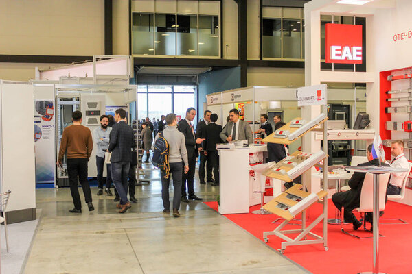 St. Petersburg, Russia - 25 April, 2017.  Business people and visitors to the energy forum in St. Petersburg.