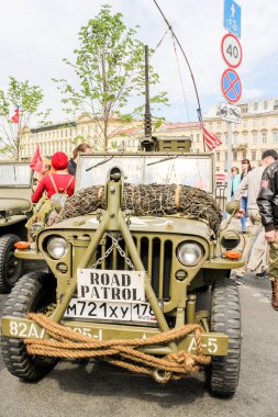 Amerikan askeri jeep Willis.