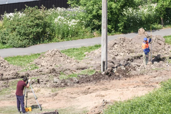 Inspección en el sitio de construcción . — Foto de Stock