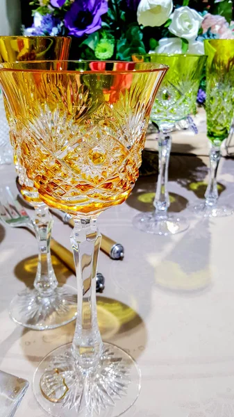 Glas på bordet. — Stockfoto