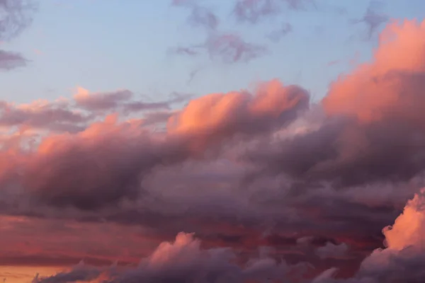 Pink Clouds Sunset Picturesque Clouds Sky Backlit Sun — Stock Photo, Image