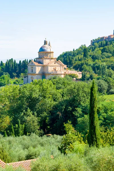 San Biagio Відродження Грецький Хрест Центрального План Церкви Межами Монтепунчіано — стокове фото