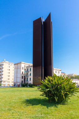 Palermo, İtalya - 18 Nisan 2015: On üç kurban Meydanı Palermo, Sicilya, İtalya mafya kurbanları anıt