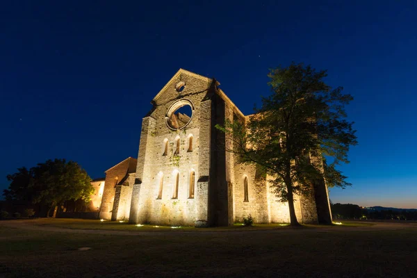 Siena Italy August 2013 San Galgano Roofless Cistercian Abbey Chiusdino — Stock Photo, Image