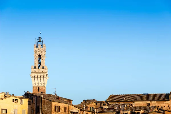 Vista Cidade Velha Siena Com Duomo Itália — Fotografia de Stock