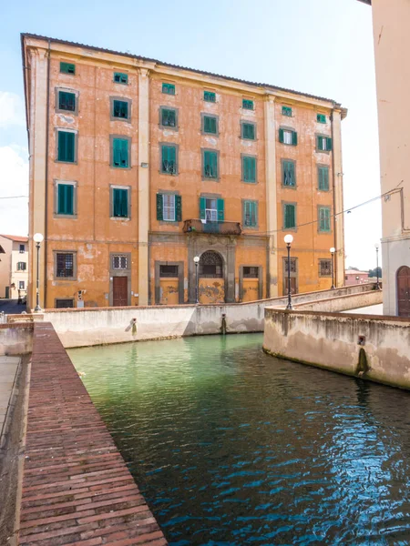 Venezia Nuova Distrito Leghorn Italia Muestra Puentes Carriles Estrechos Una — Foto de Stock