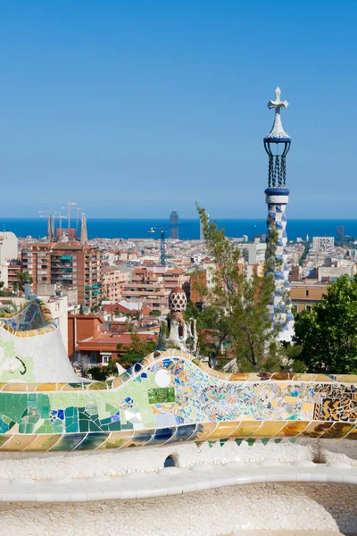 Het Park Guell Een Openbaar Park Barcelona Catalonië Spanje — Stockfoto