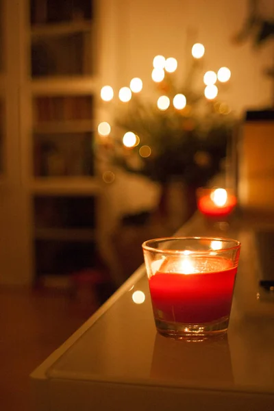 Candele Rosse Sono Solitamente Associate Natale — Foto Stock