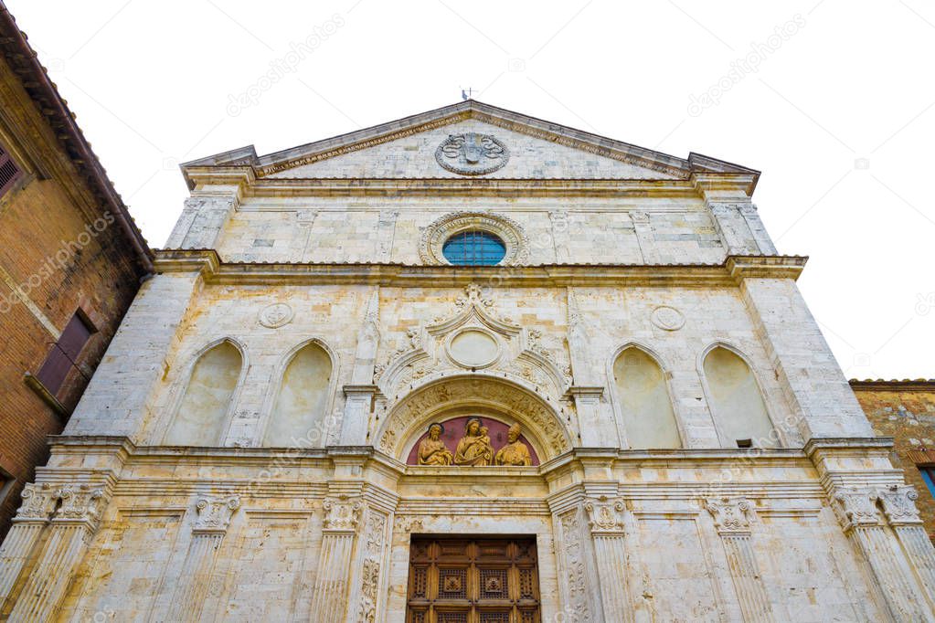 The St Augustine Church (1285) in the center of Montepulciano, Tuscany, Italy