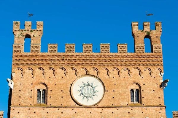 Câmara Municipal Siena 1297 Palácio Siena Toscana Itália Central — Fotografia de Stock