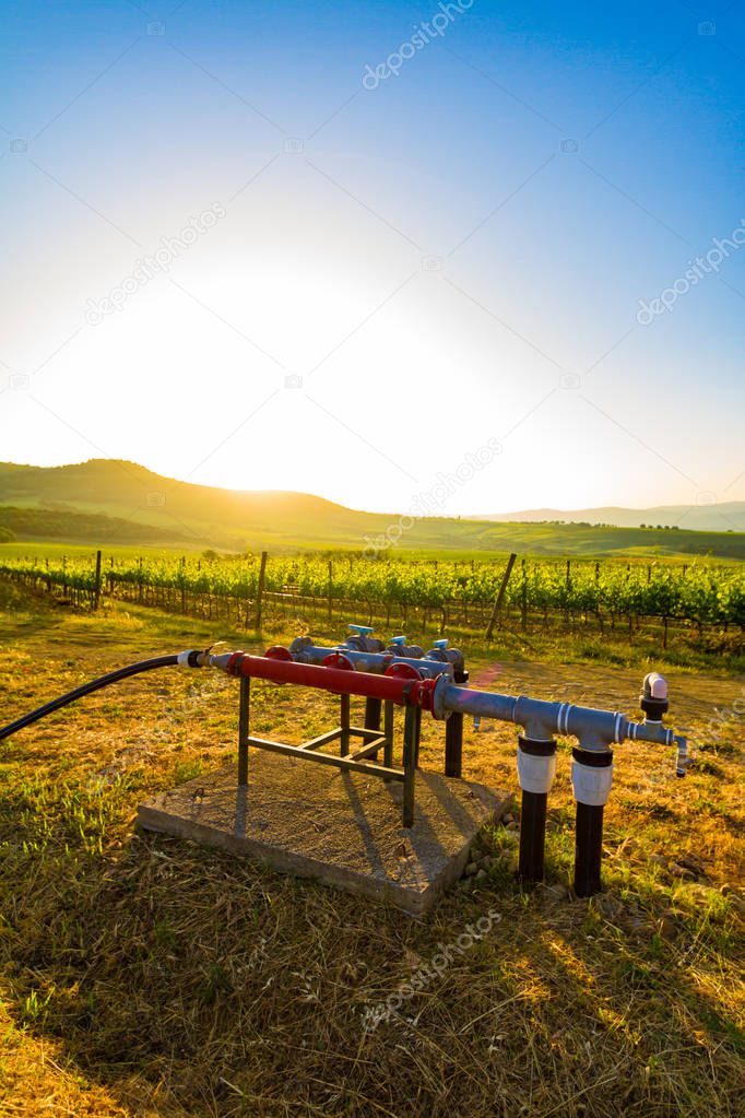 water well in countryside near Montalcino in Tuscany, Italy