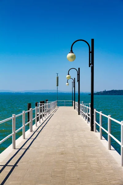 Muelle Lago Trasimeno Cerca Perugia Italia — Foto de Stock